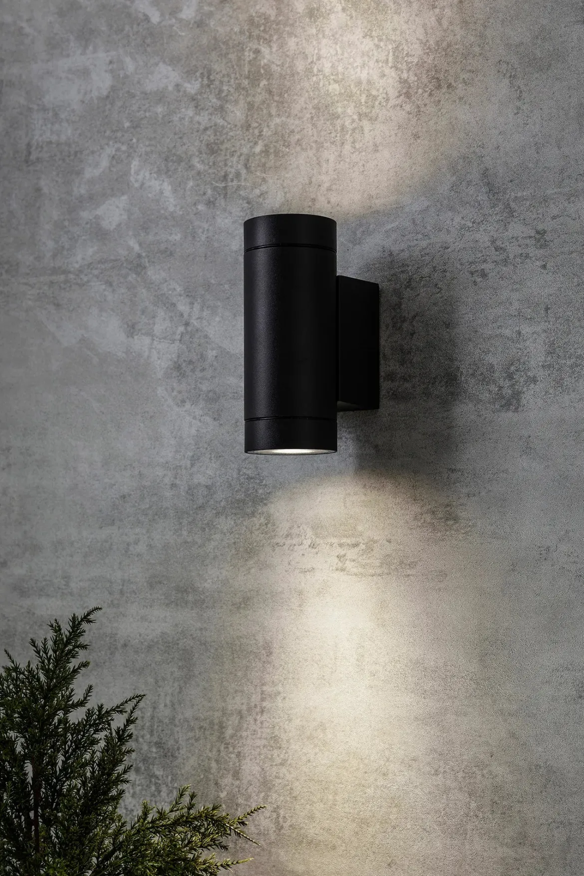Pipe Fasadlampa Svart Dubbel